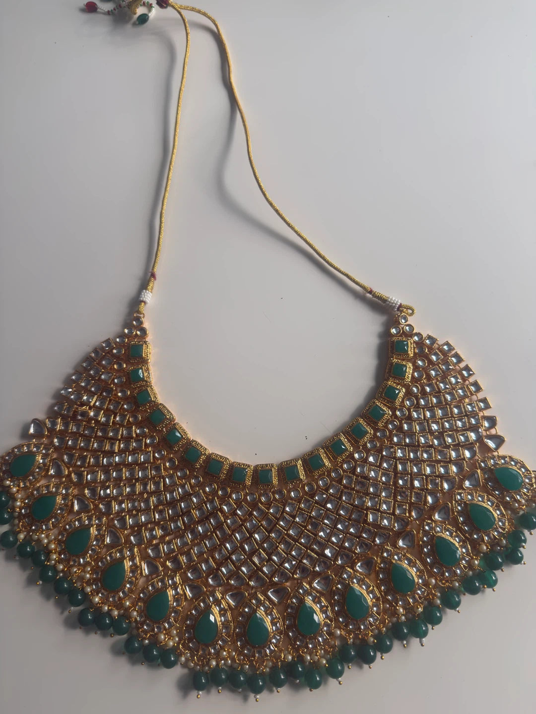 Gold and Green Bridal Jewellery Set - photo 3