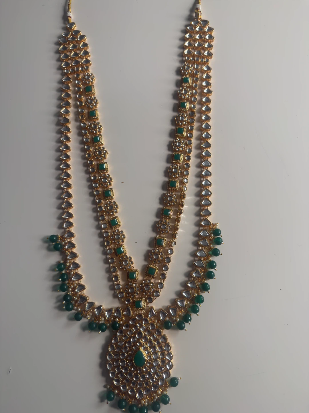 Gold and Green Bridal Jewellery Set - photo 2