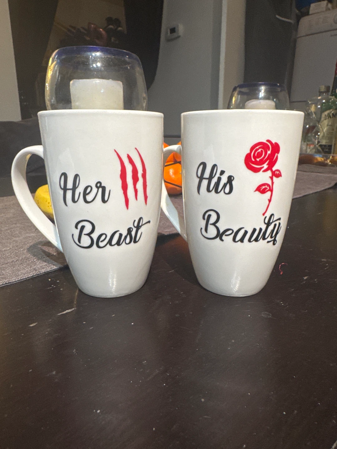 "His Beauty" and "Her Beast" Mug Set