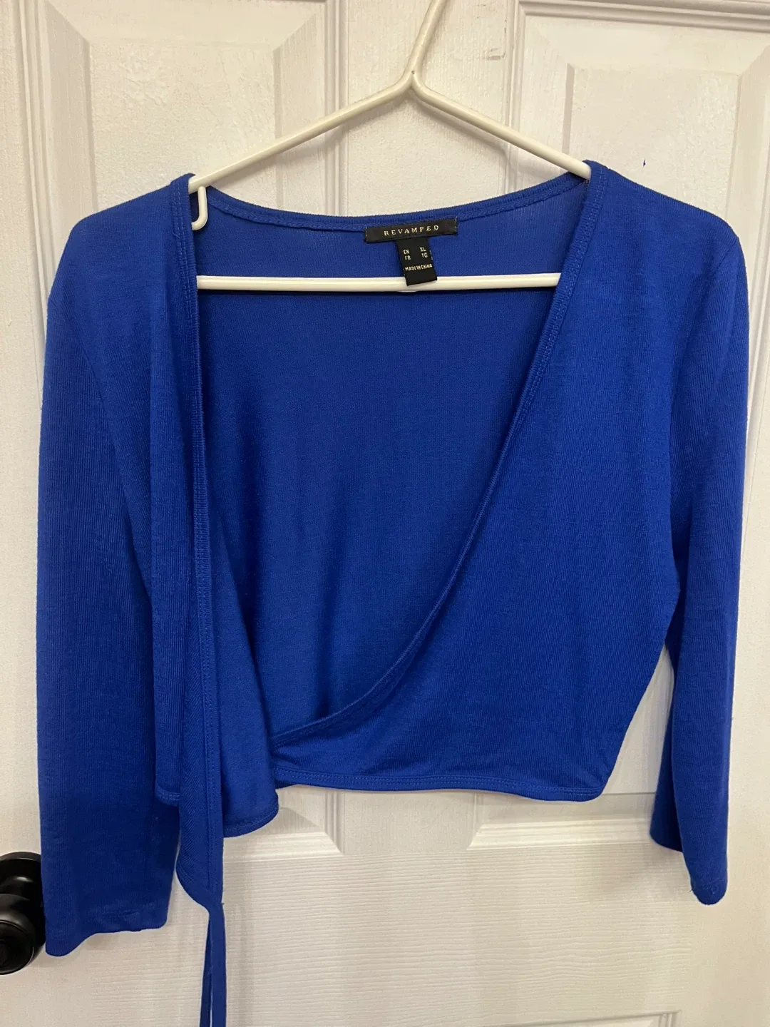 Revamped Blue Wrap Top - Size XL image indicator(5)