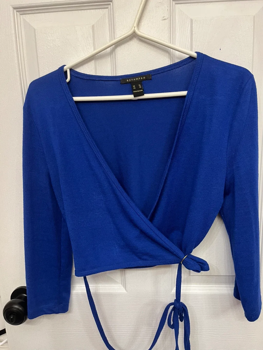 Revamped Blue Wrap Top - Size XL image indicator(6)