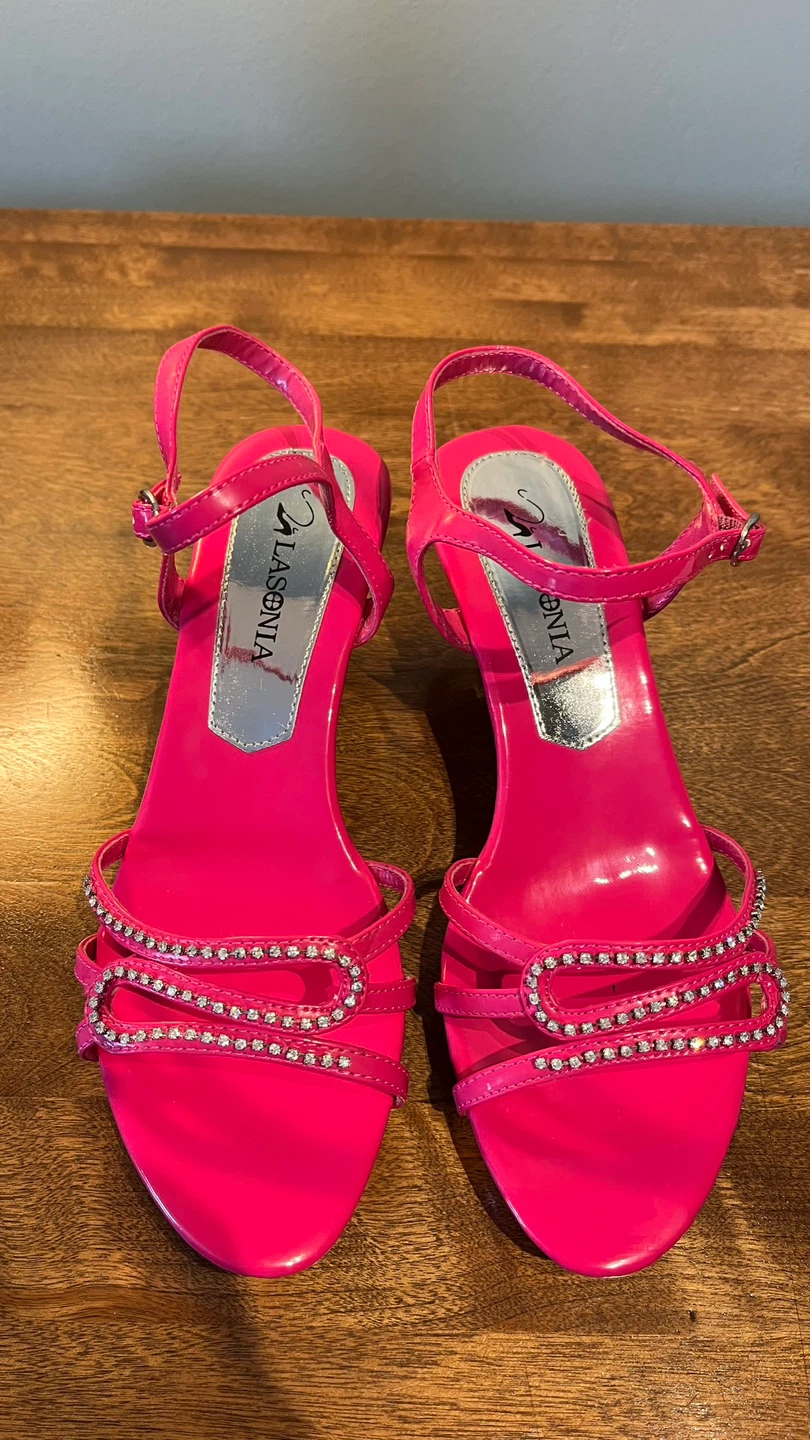 Lasonia Pink Heels with Rhinestones