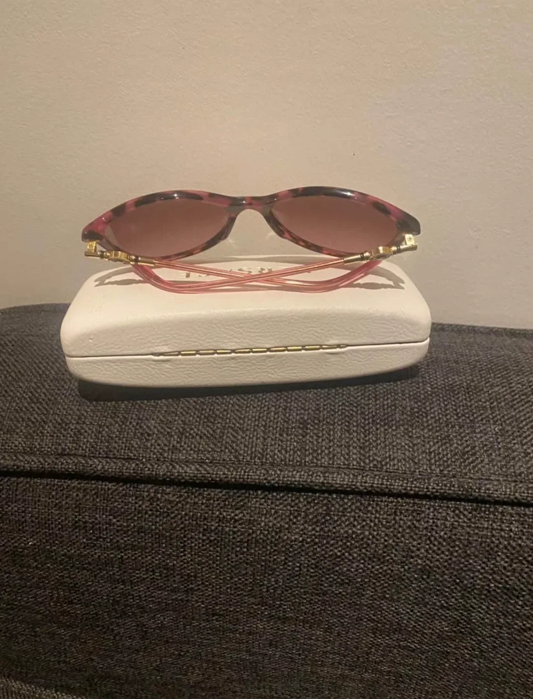 Versace Pink Tortoise Sunglasses with Case image indicator(2)