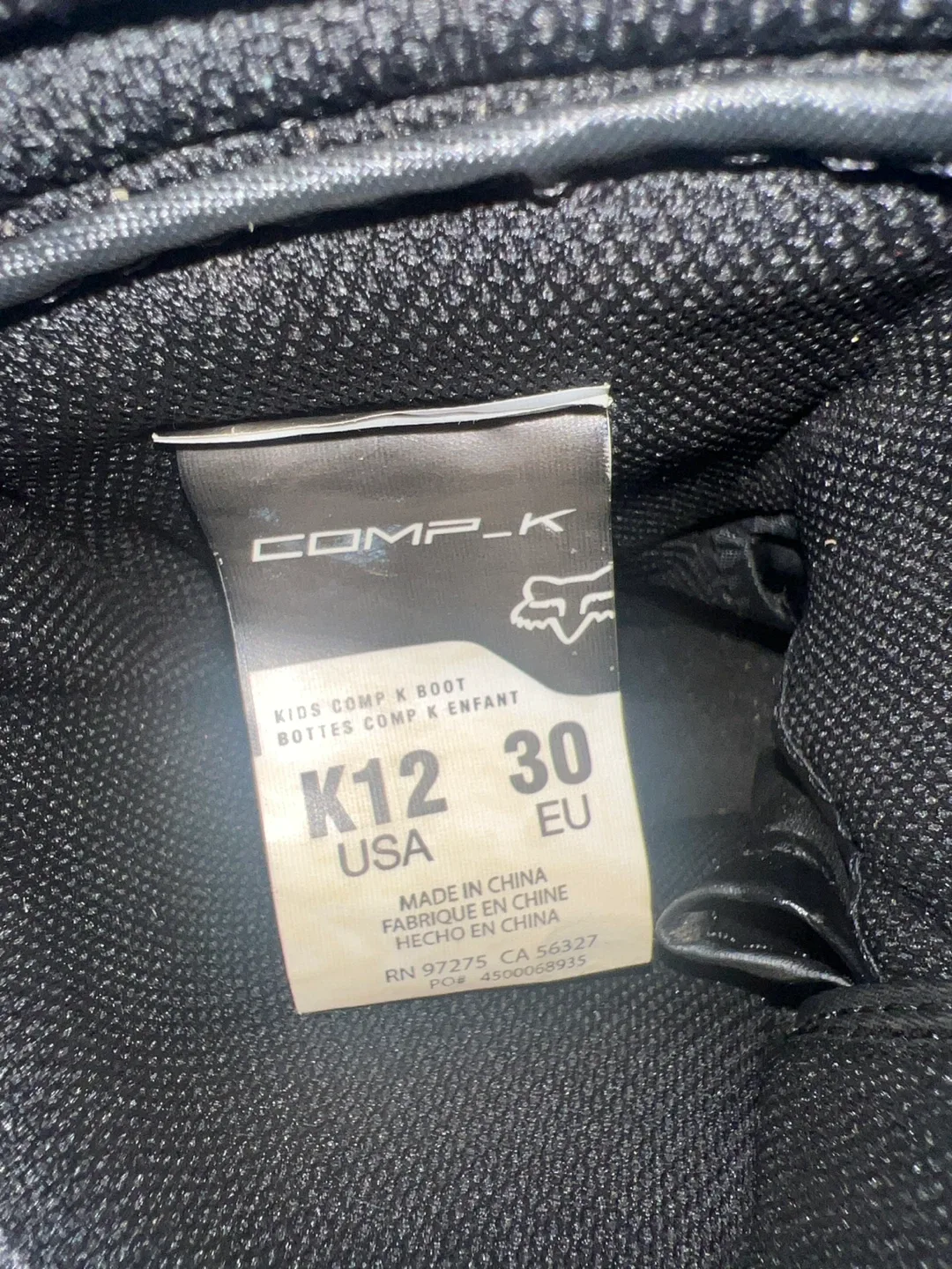 Fox Comp K Kids Boots - Size K12 image indicator(4)