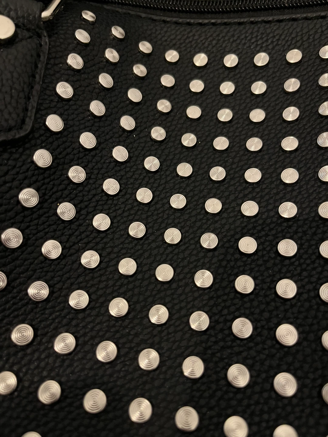 Black Studded Handbag with Shoulder Strap - photo 2