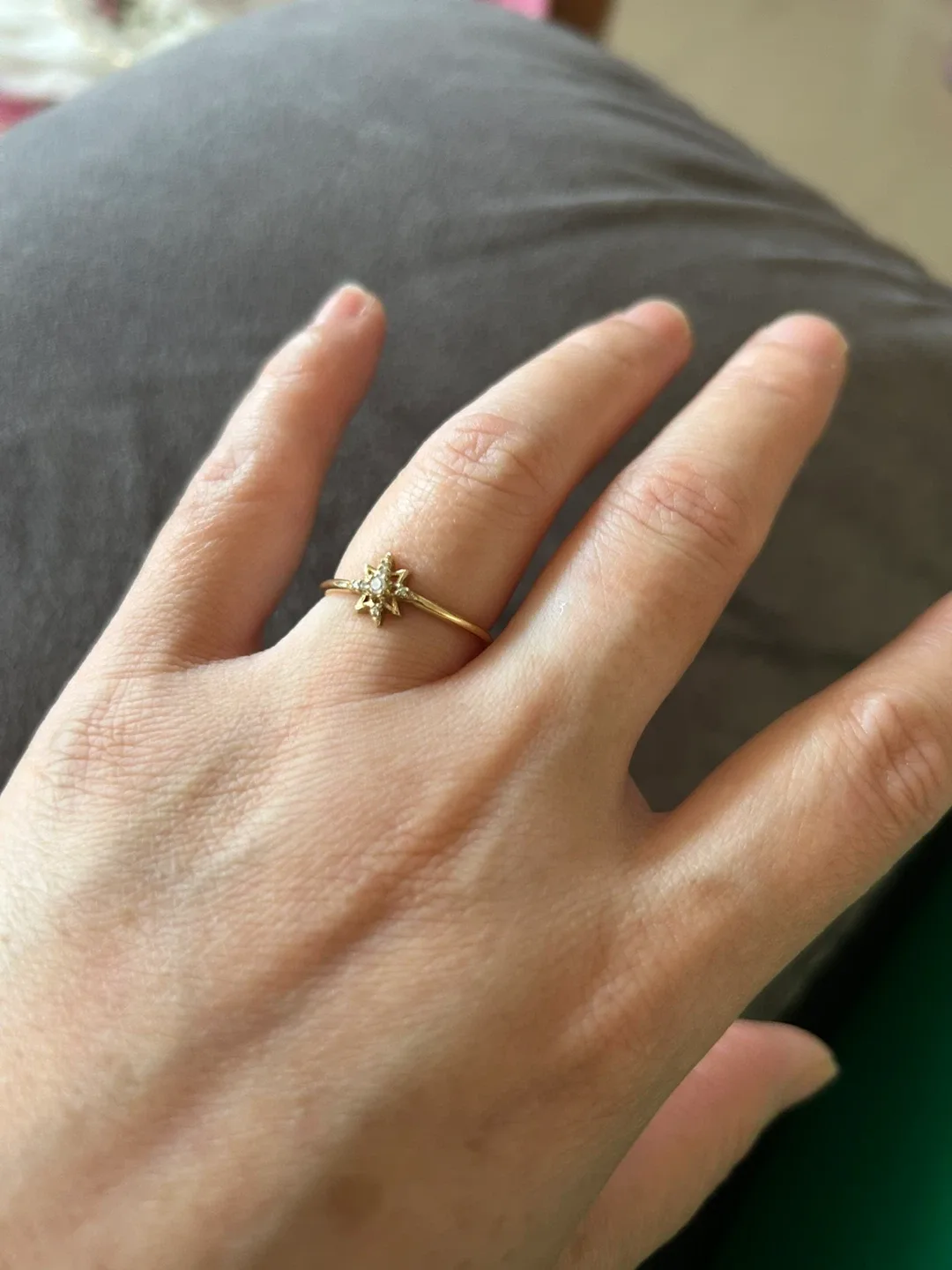 14k gold-plated on 925 silver Starburst Ring image indicator(2)