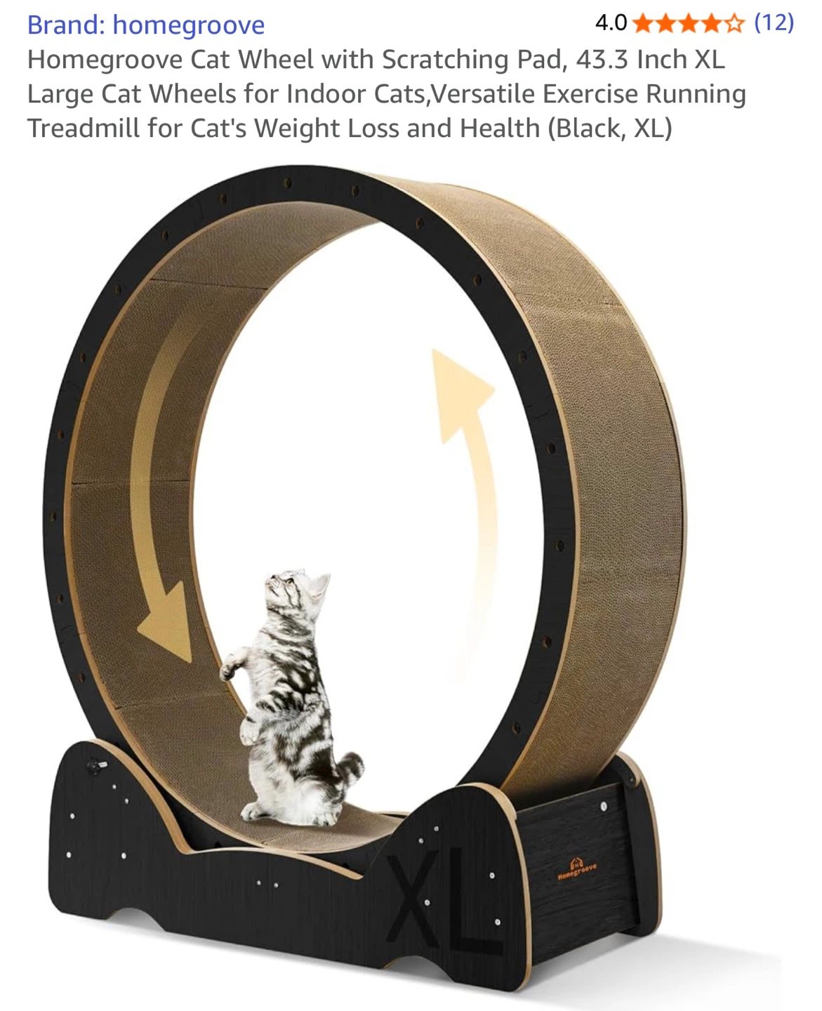 Homegroove Cat Wheel XL - Scratching Pad Treadmill