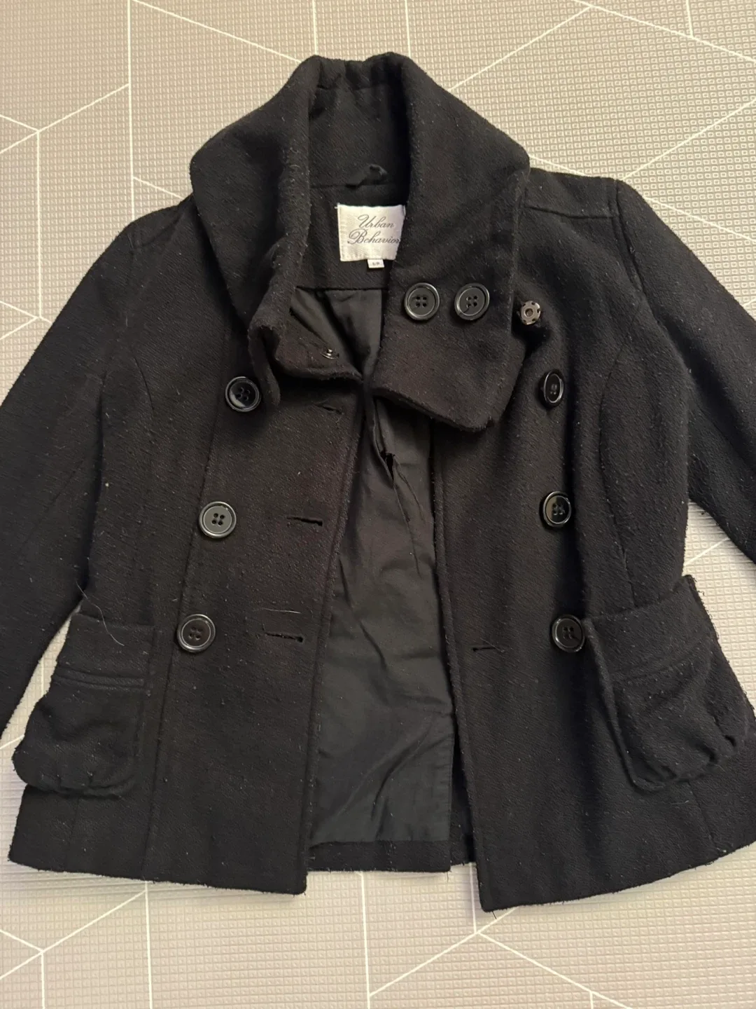 Urban Behavior Black Pea Coat - Size S image indicator(2)