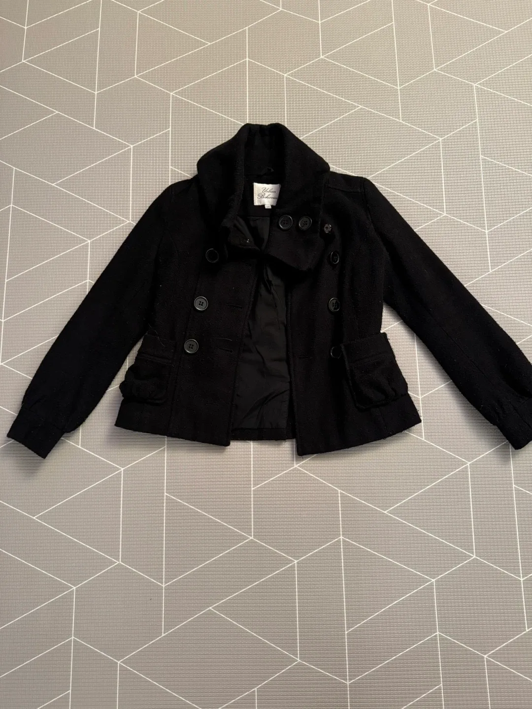 Urban Behavior Black Pea Coat - Size S thumbnail