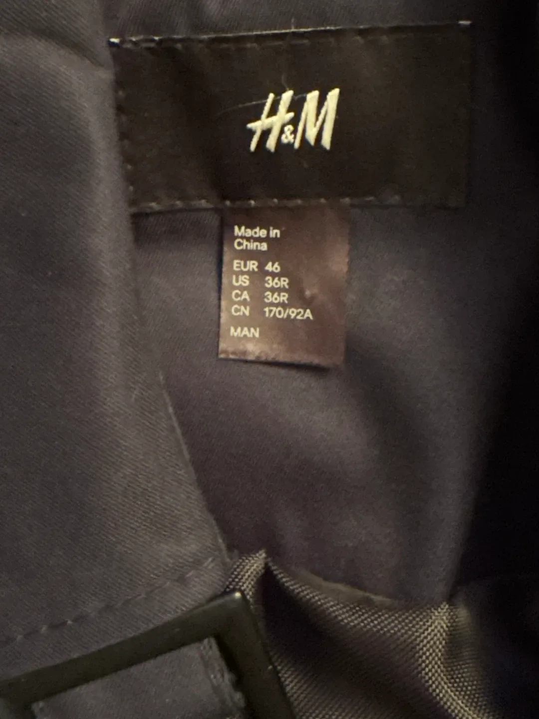 H&M Navy Blue Trench Coat - Size 36R image indicator(4)