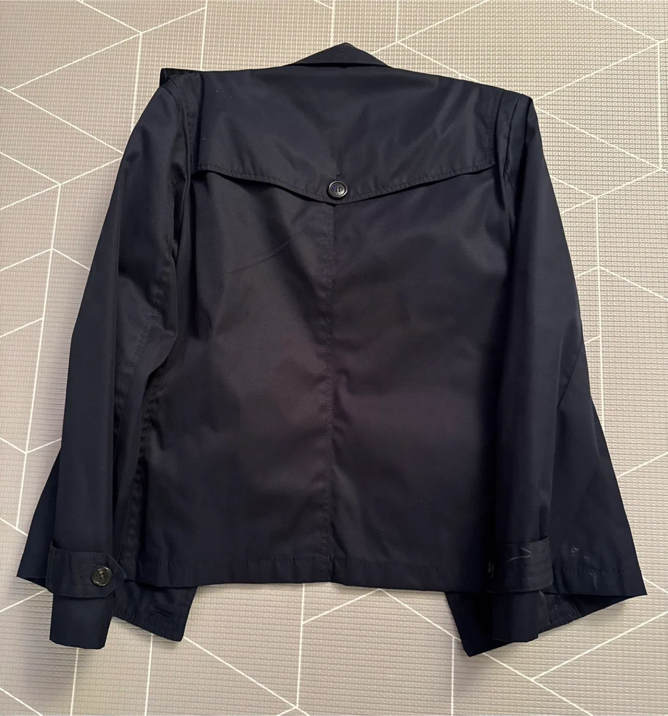 H&M Navy Blue Trench Coat - Size 36R image indicator(6)