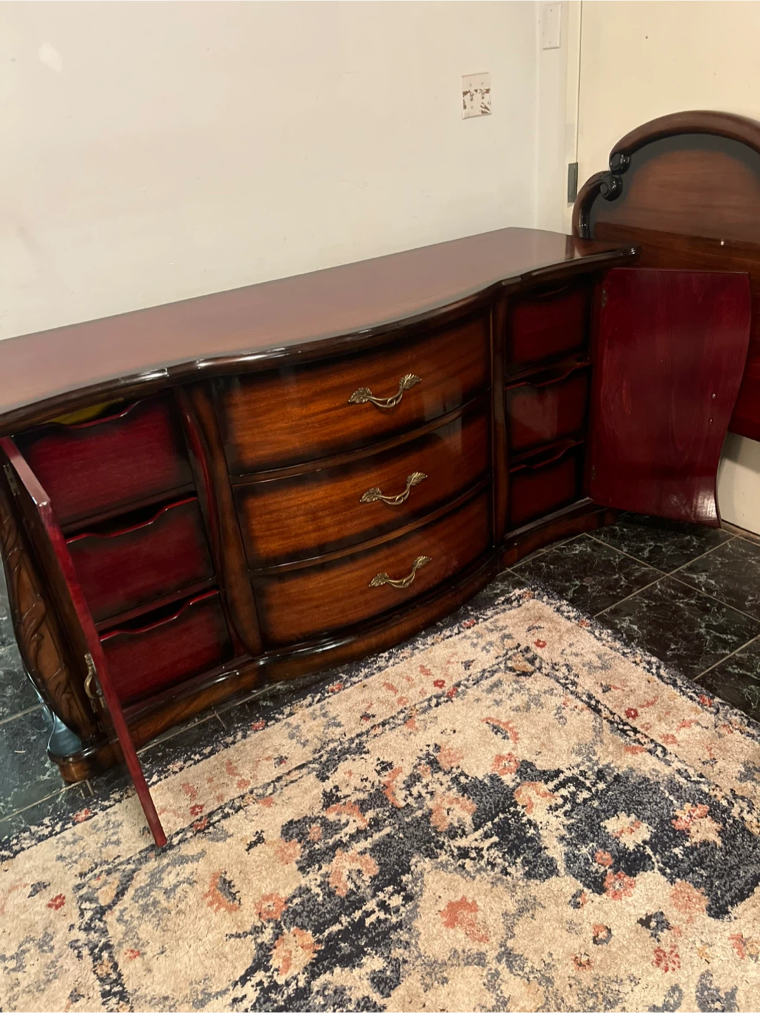 Vintage Cherry Mahogany Bedroom Set Chest Dresser Delivery Extra - photo 5