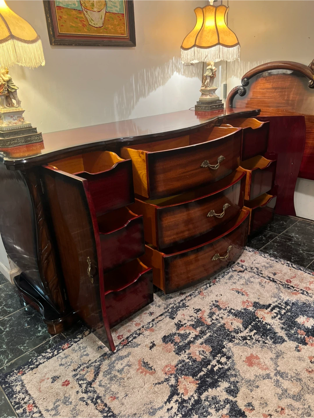 Vintage Cherry Mahogany Bedroom Set Chest Dresser Delivery Extra - photo 3
