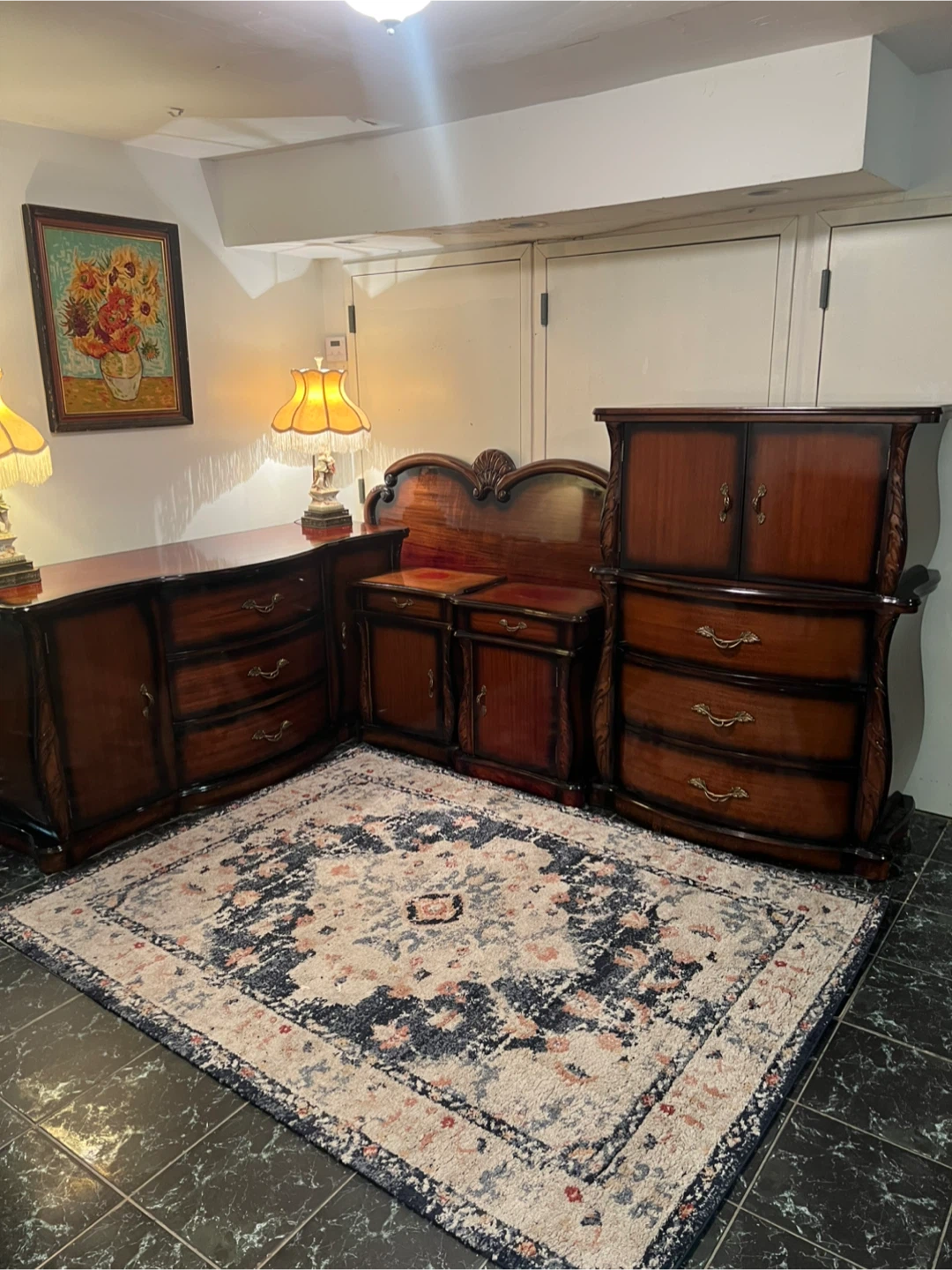 Vintage Cherry Mahogany Bedroom Set Chest Dresser Delivery Extra