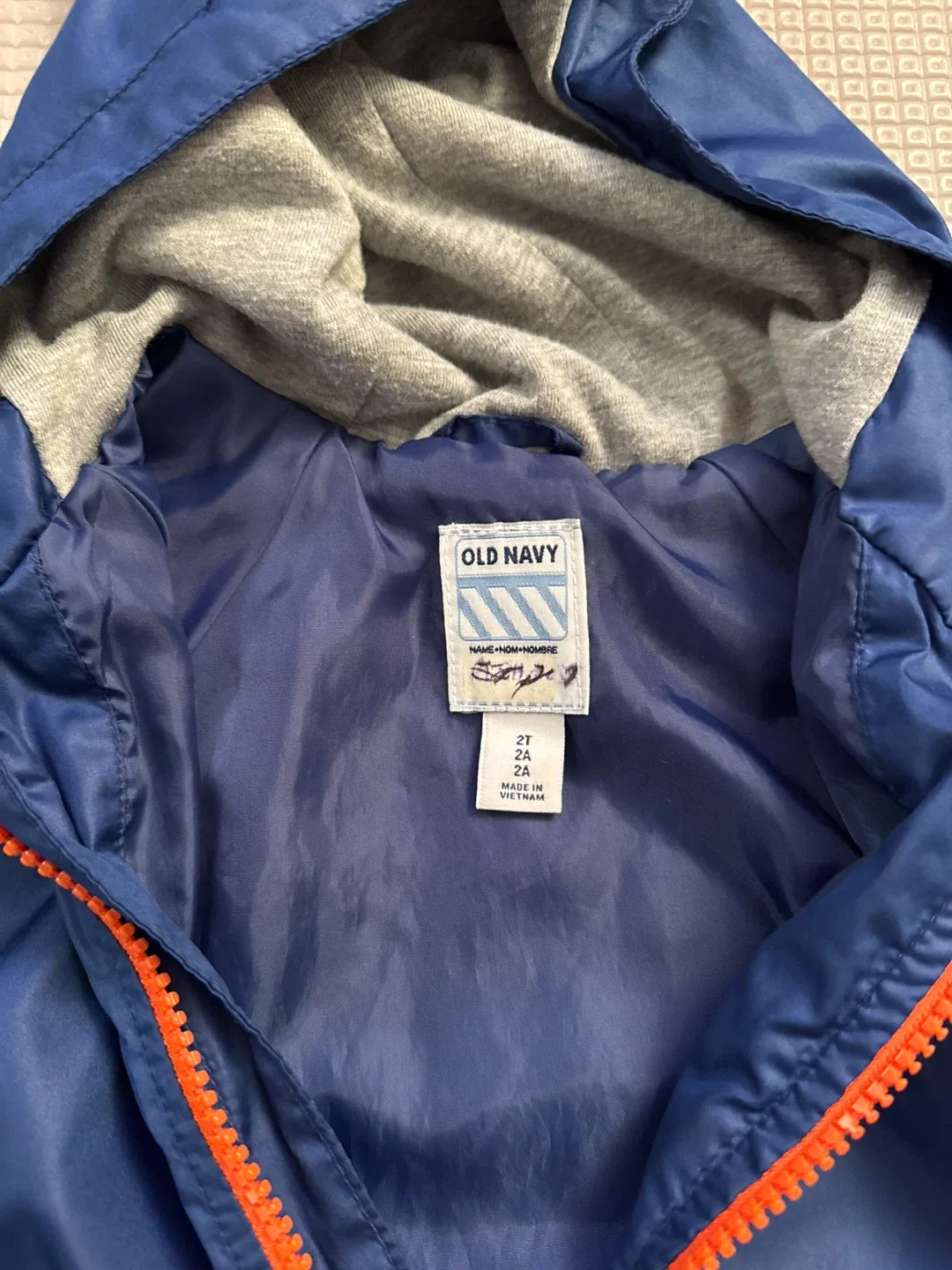 Old Navy 2T Rain Jacket - Blue & Grey image indicator(3)