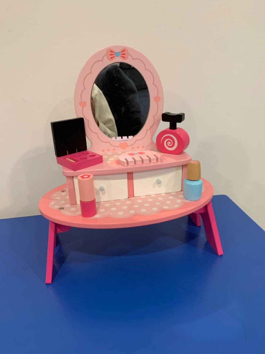 Kids Pink Wooden Vanity Table