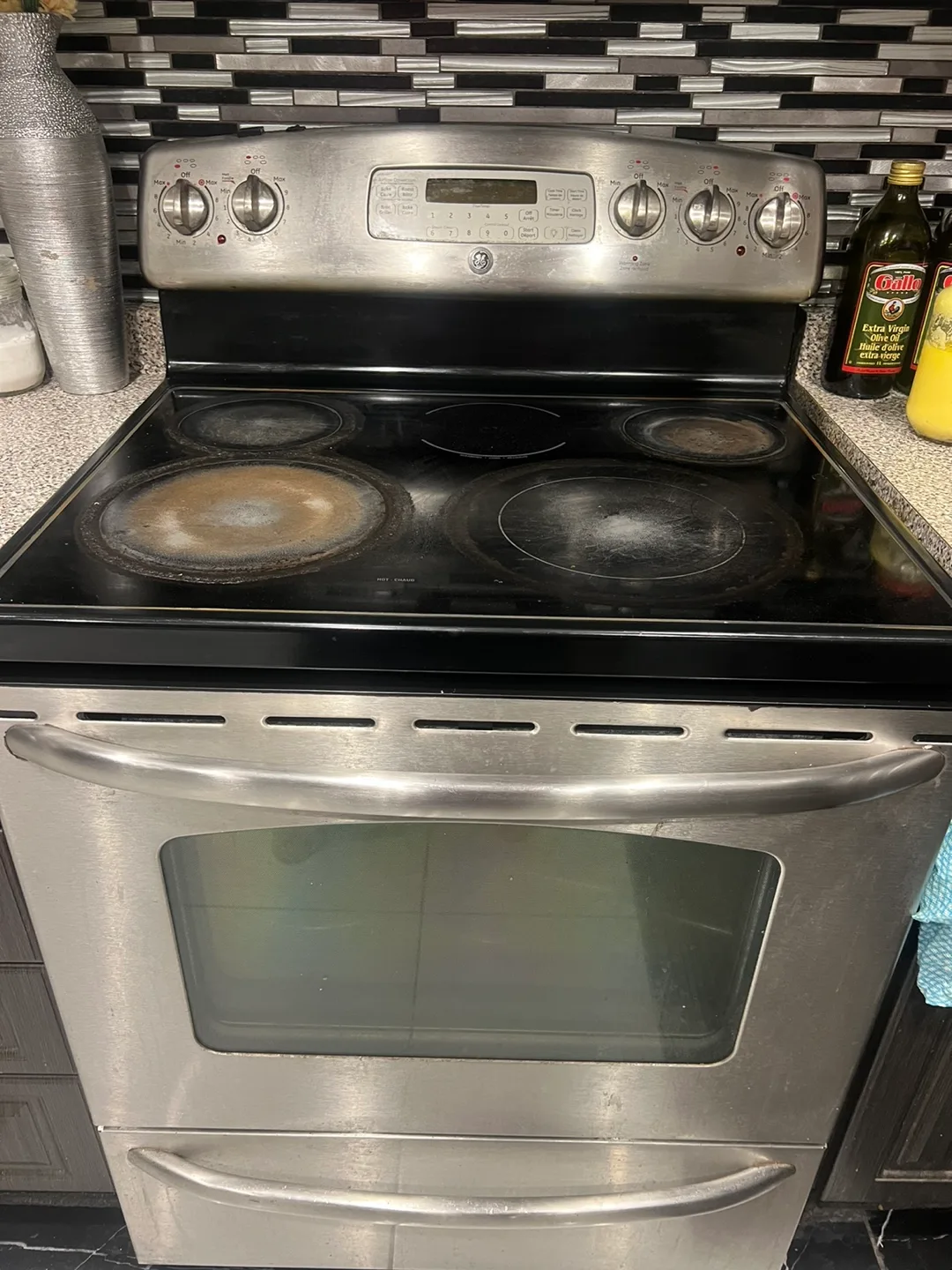 GE Stainless Steel Electric Range Oven thumbnail