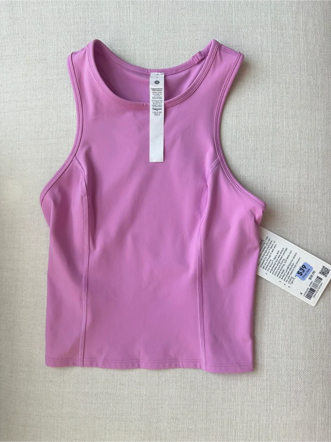 Lululemon Nulux Raceback Cropped Run Tank Size 4 NWT thumbnail