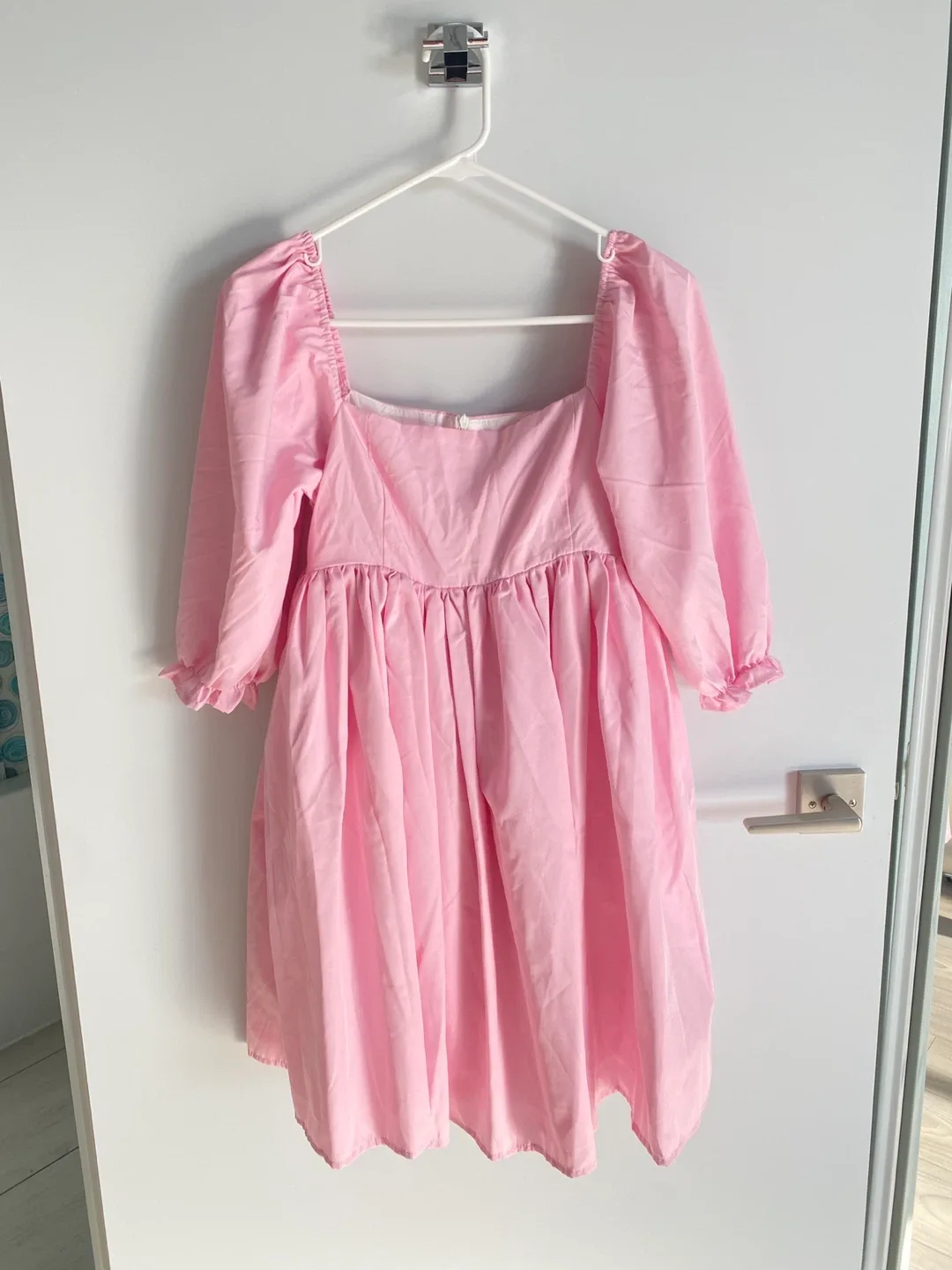 Viral Selkie Inspired Barbie Pink Full Flare Cute Puff Dress image indicator(3)