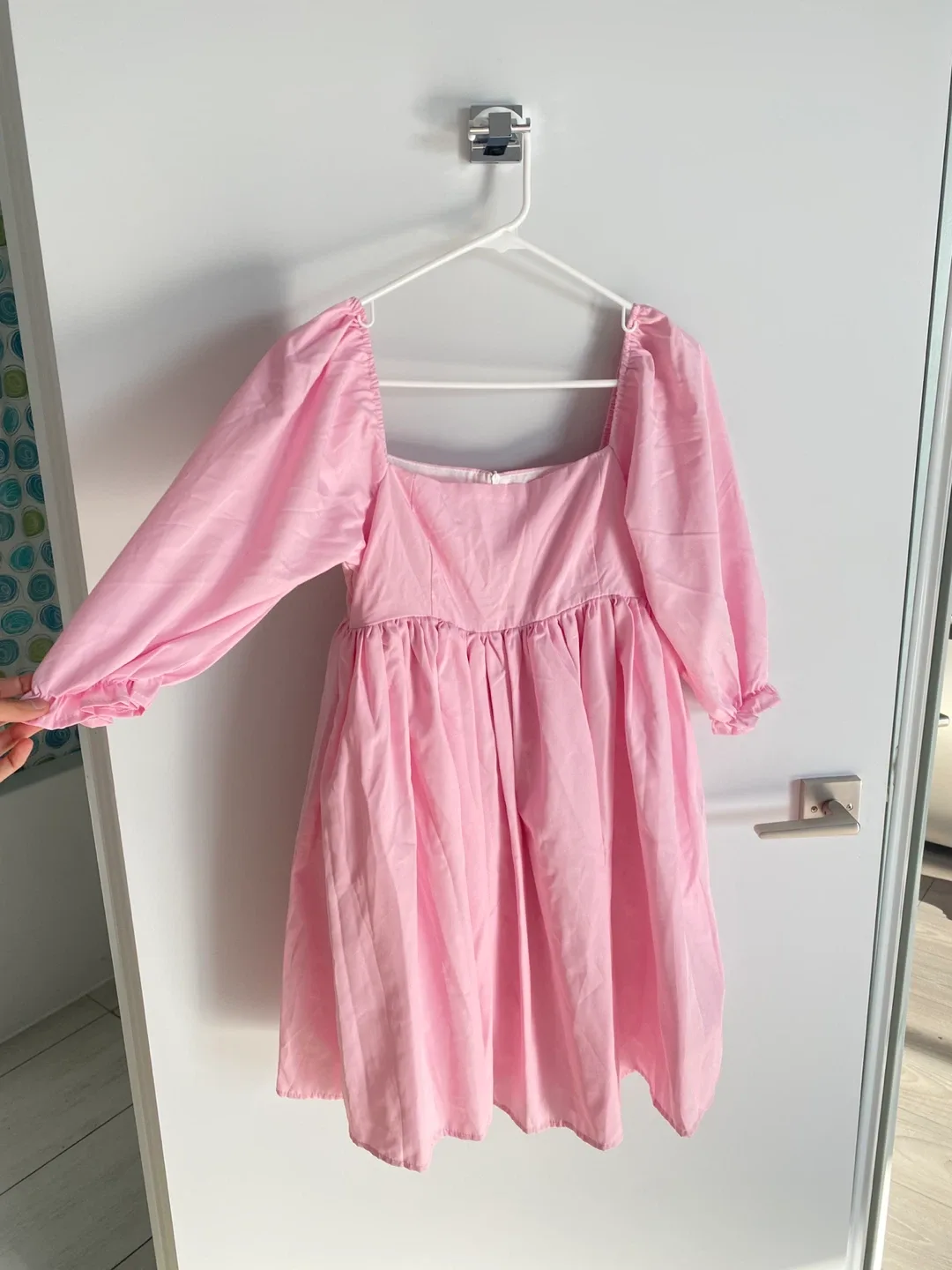 Viral Selkie Inspired Barbie Pink Full Flare Cute Puff Dress image indicator(4)