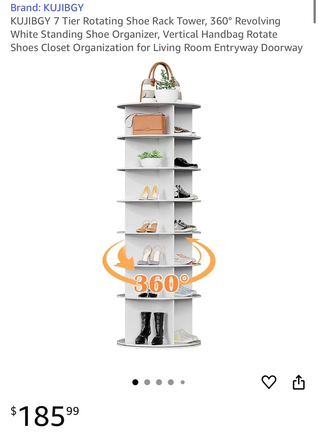 7 Tier Rotating Shoe Rack Tower