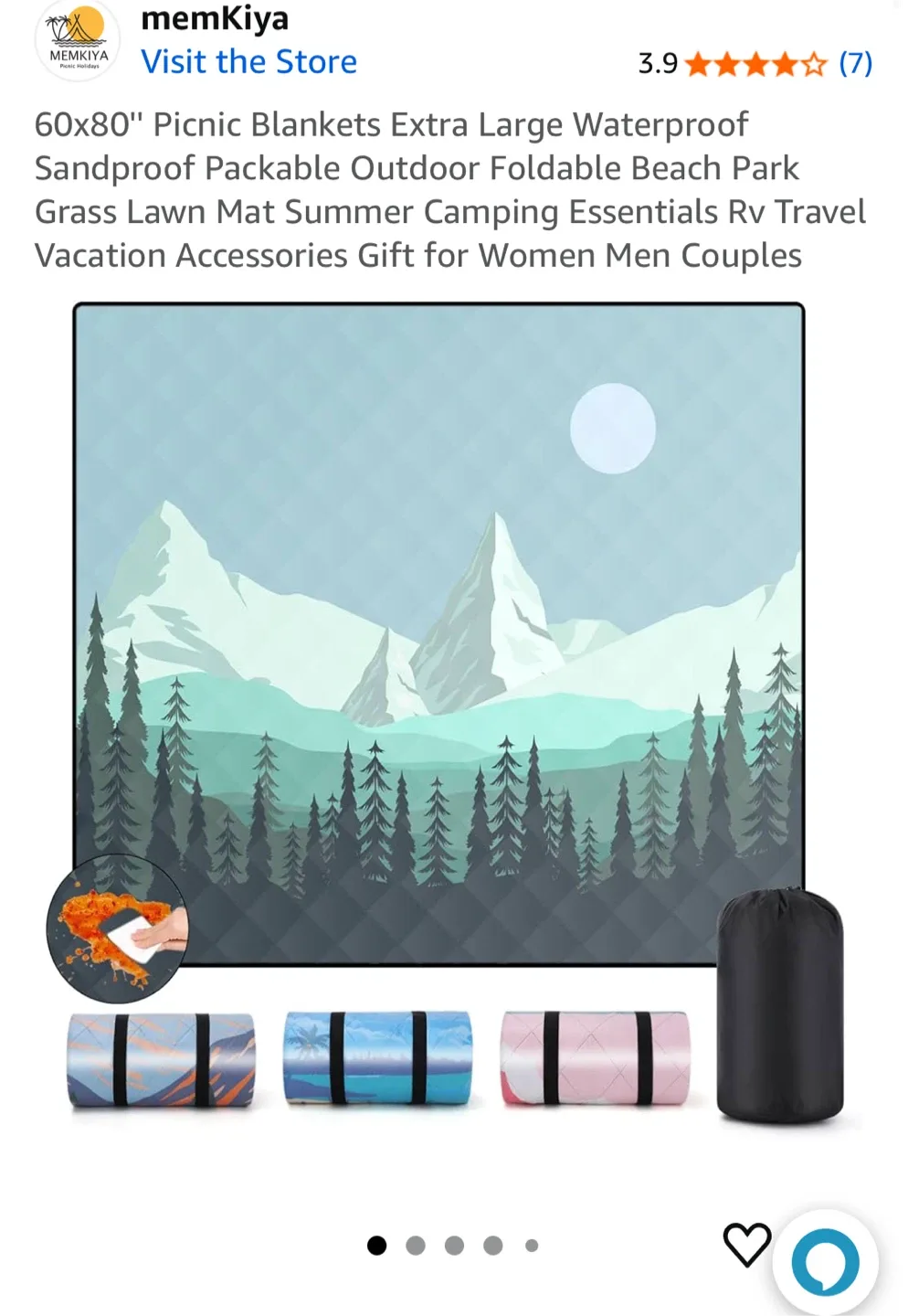 memKiya 60x80" Picnic Blanket thumbnail