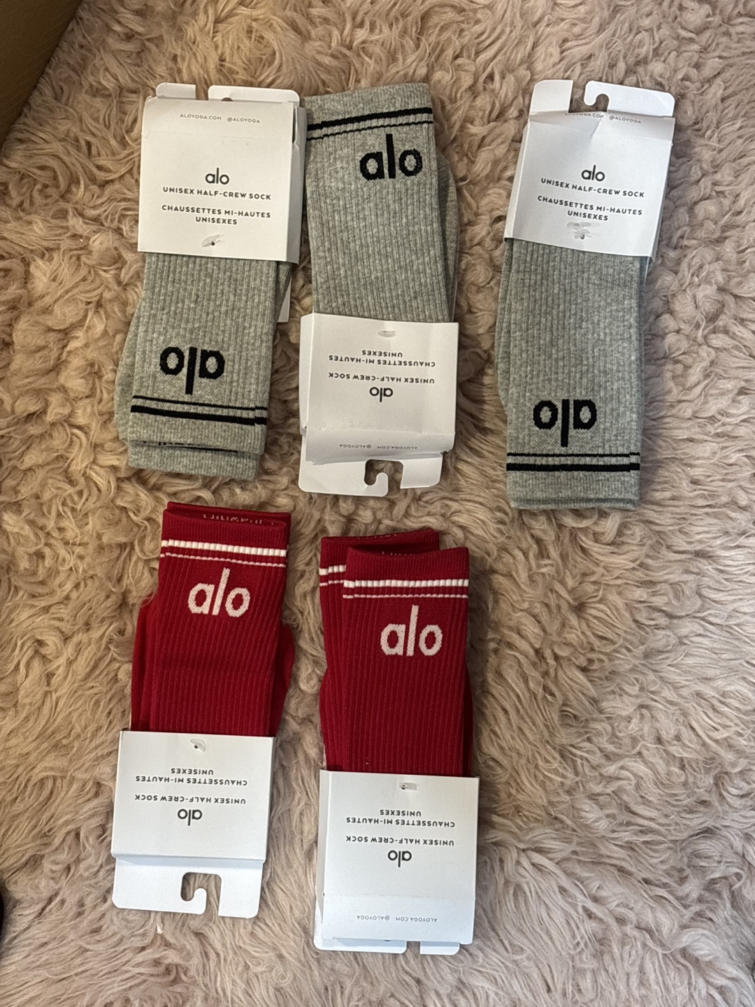 New Alo Unisex Half-Crew Socks $15 each