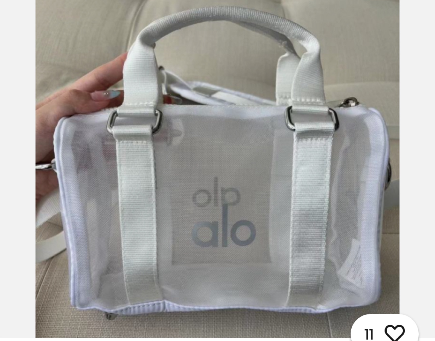 ALO Yoga Micro Faux Leather Duffel White