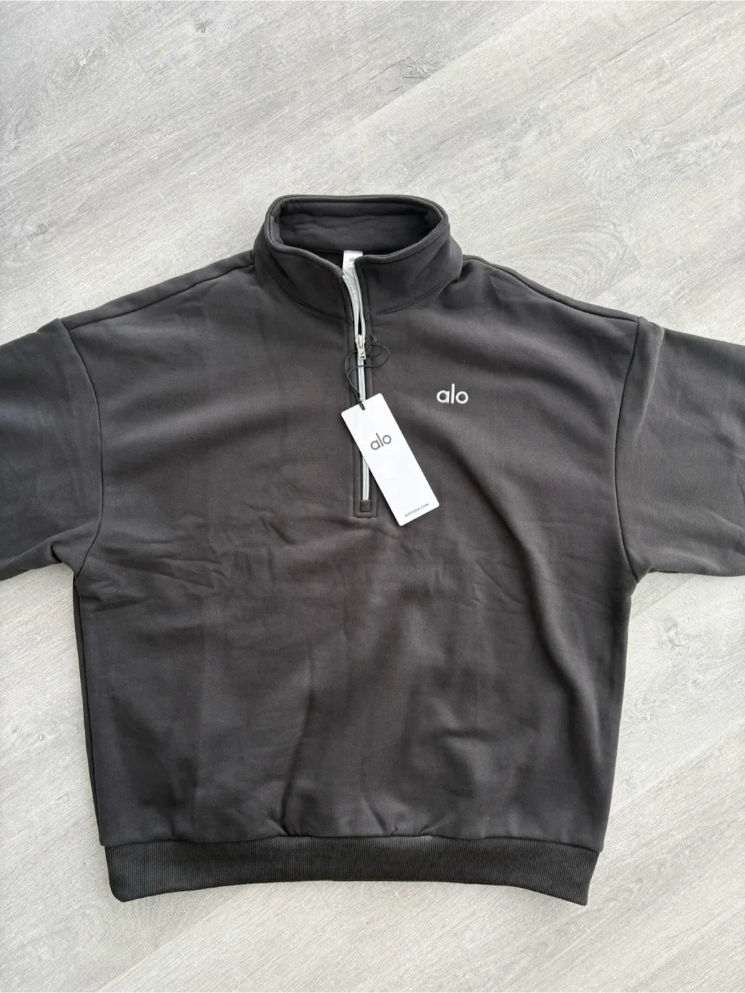 ALO Accolade 1/4 Zipped Pullover - Anthracite thumbnail