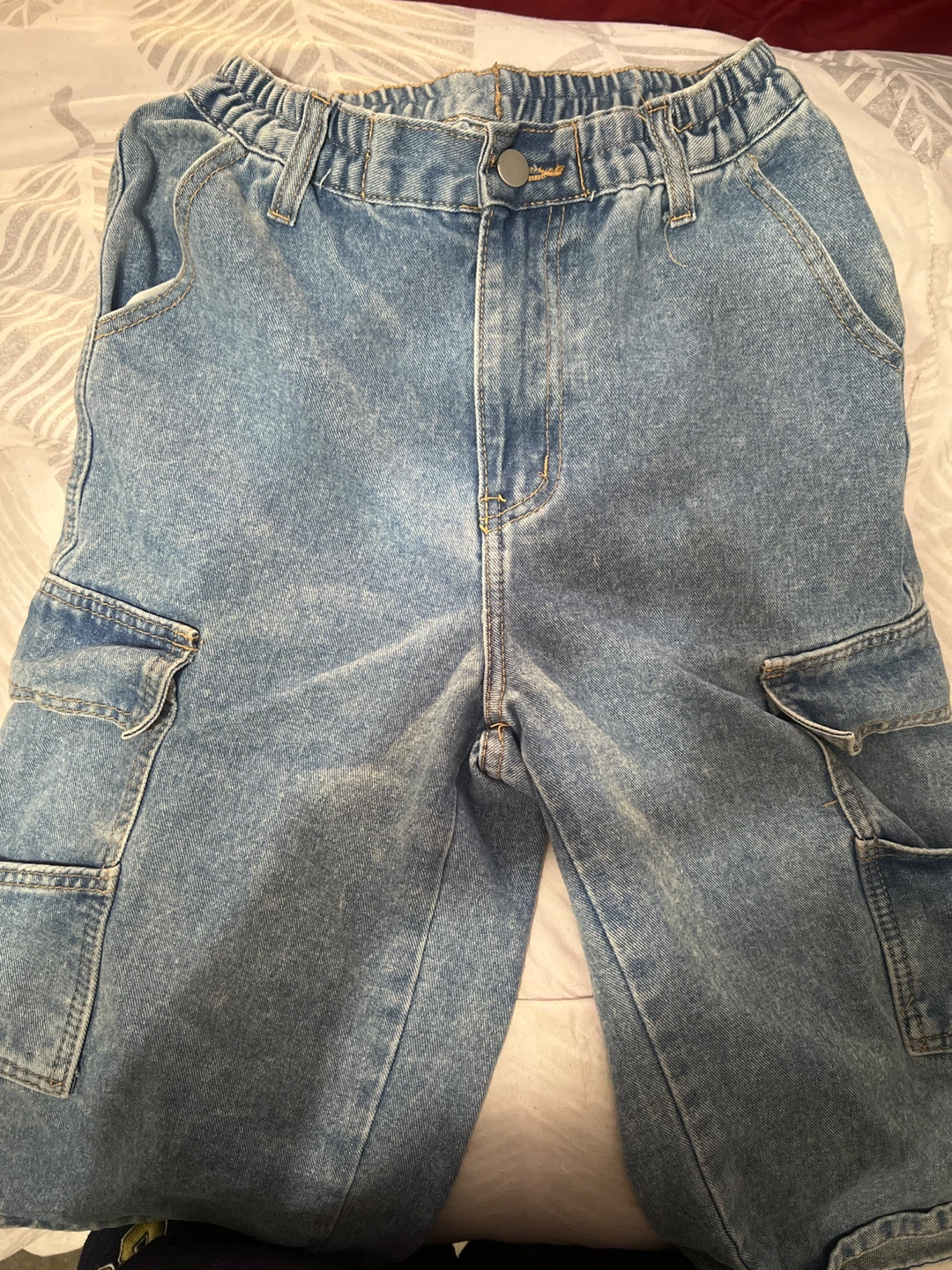 Blue Denim Cargo Pants