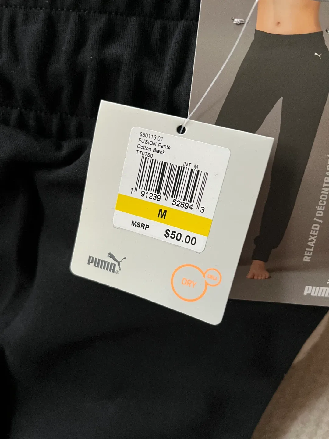 New Puma Fusion Black Cotton Pants - Size M image indicator(4)