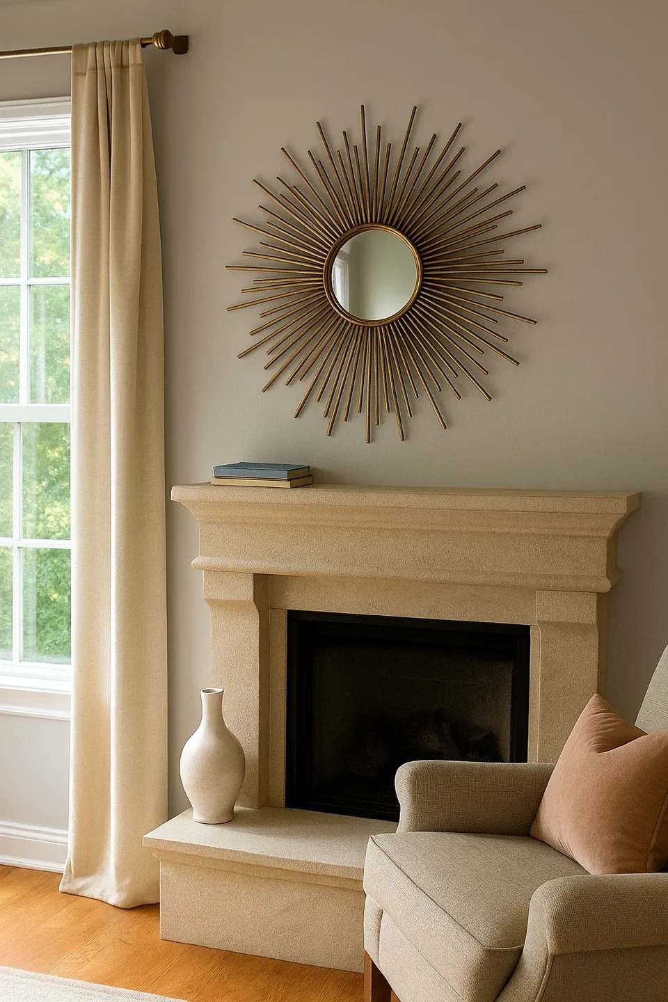 Sunburst Wall Mirror - Gold Accent thumbnail