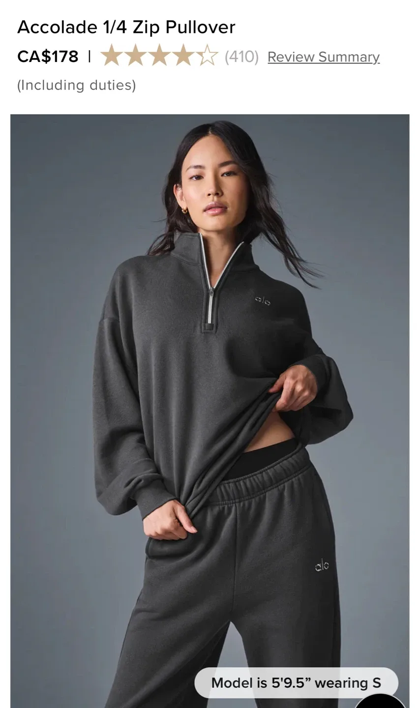 ALO Accolade 1/4 Zipped Pullover - Anthracite image indicator(3)