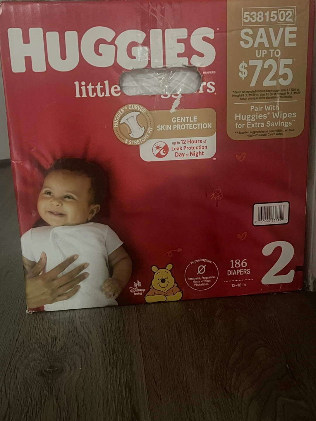 Huggies Little Snugglers Diapers Size 2 (12-18 lb) - 186 Count