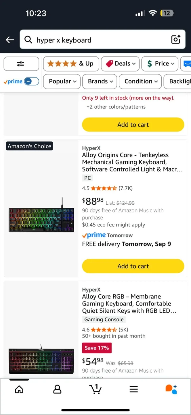 HyperX Alloy Origins Core Tenkeyless Mechanical Keyboard thumbnail