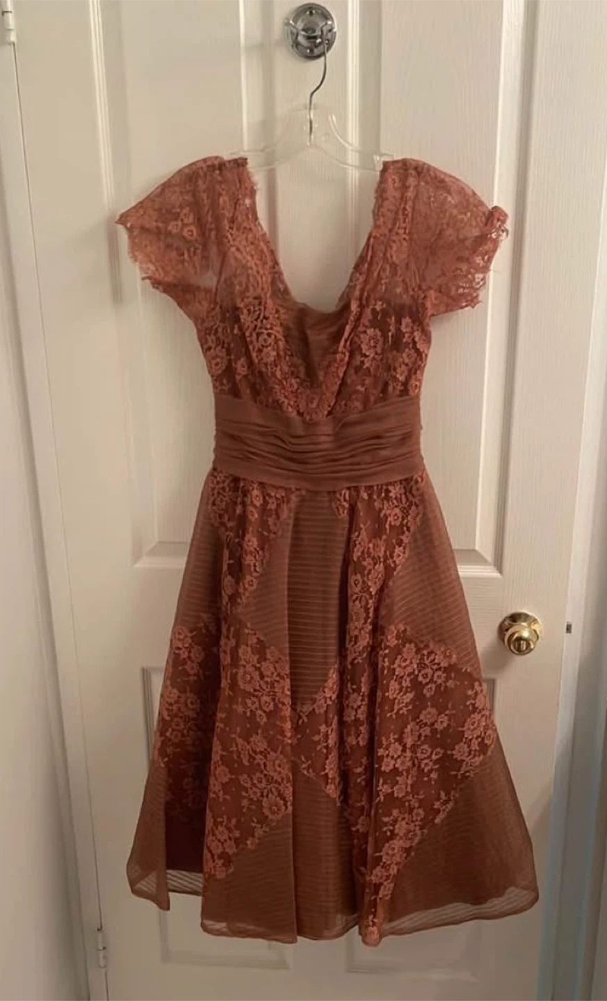 Raphael-Mack Lace Dress - Brown