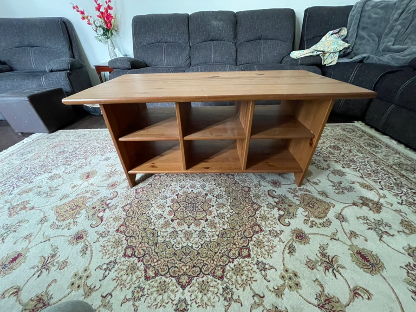 Wooden Coffee Table with Storage - photo 2
