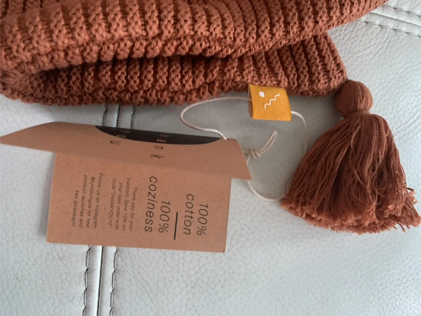 NEW! Lumi Living Ribbed Texture Throw Pillow Cover with Tassels image indicator(5)