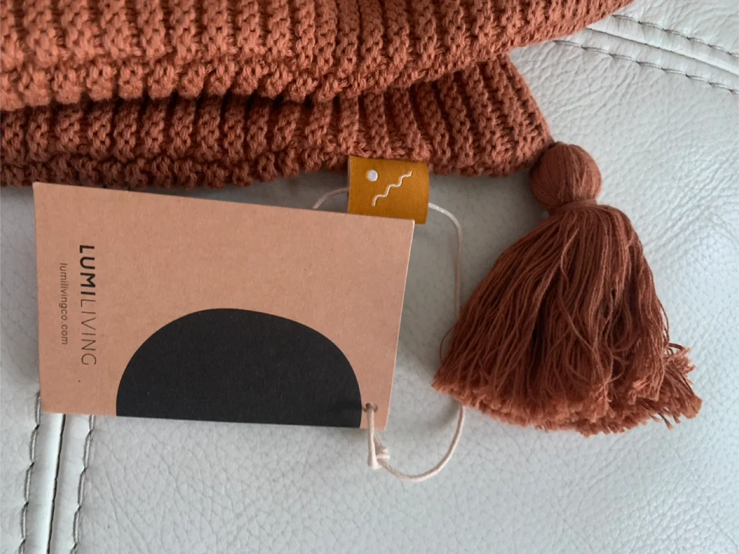 NEW! Lumi Living Ribbed Texture Throw Pillow Cover with Tassels image indicator(6)