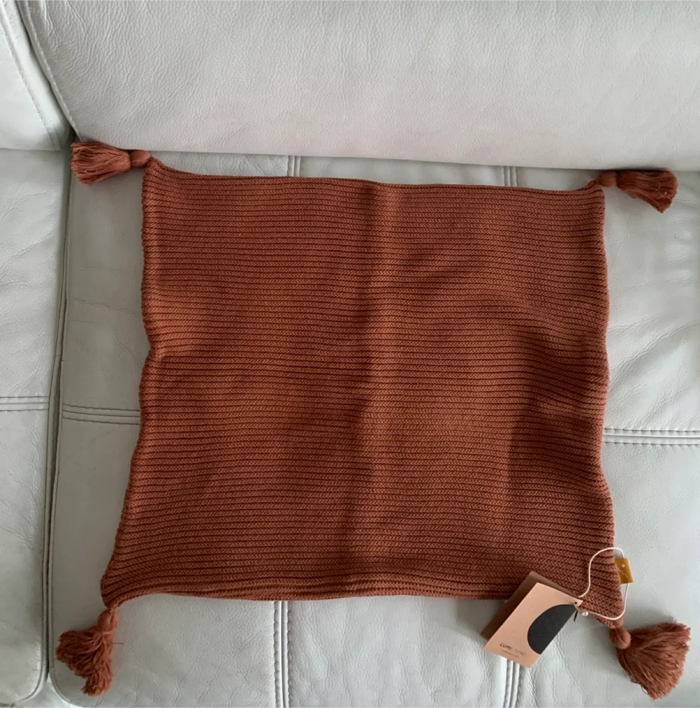 NEW! Lumi Living Ribbed Texture Throw Pillow Cover with Tassels image indicator(4)