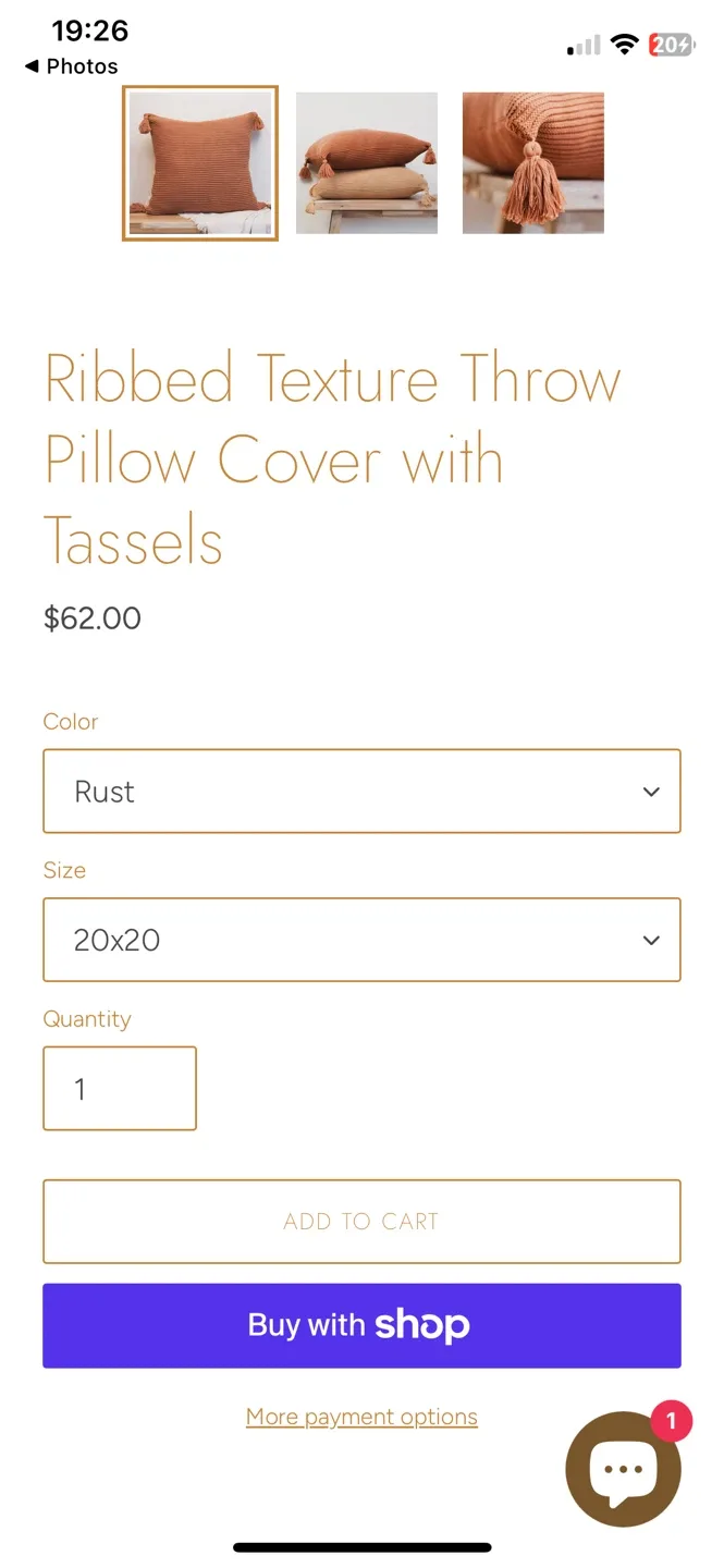 NEW! Lumi Living Ribbed Texture Throw Pillow Cover with Tassels image indicator(8)