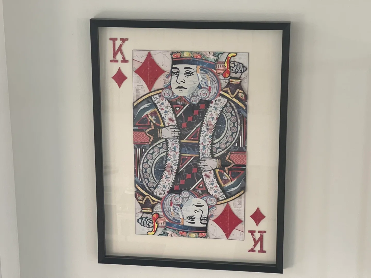 Wall Art Framed King & Queen Playing Card Paper Art - Set of 2 thumbnail