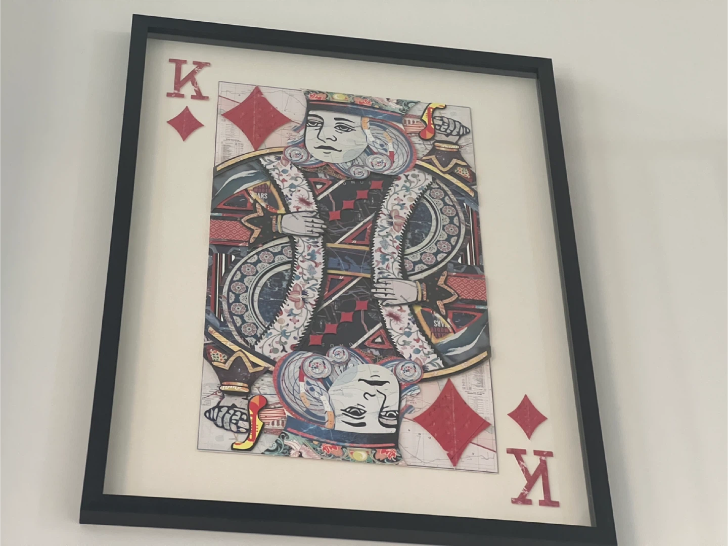 Wall Art Framed King & Queen Playing Card Paper Art - Set of 2 - photo 5