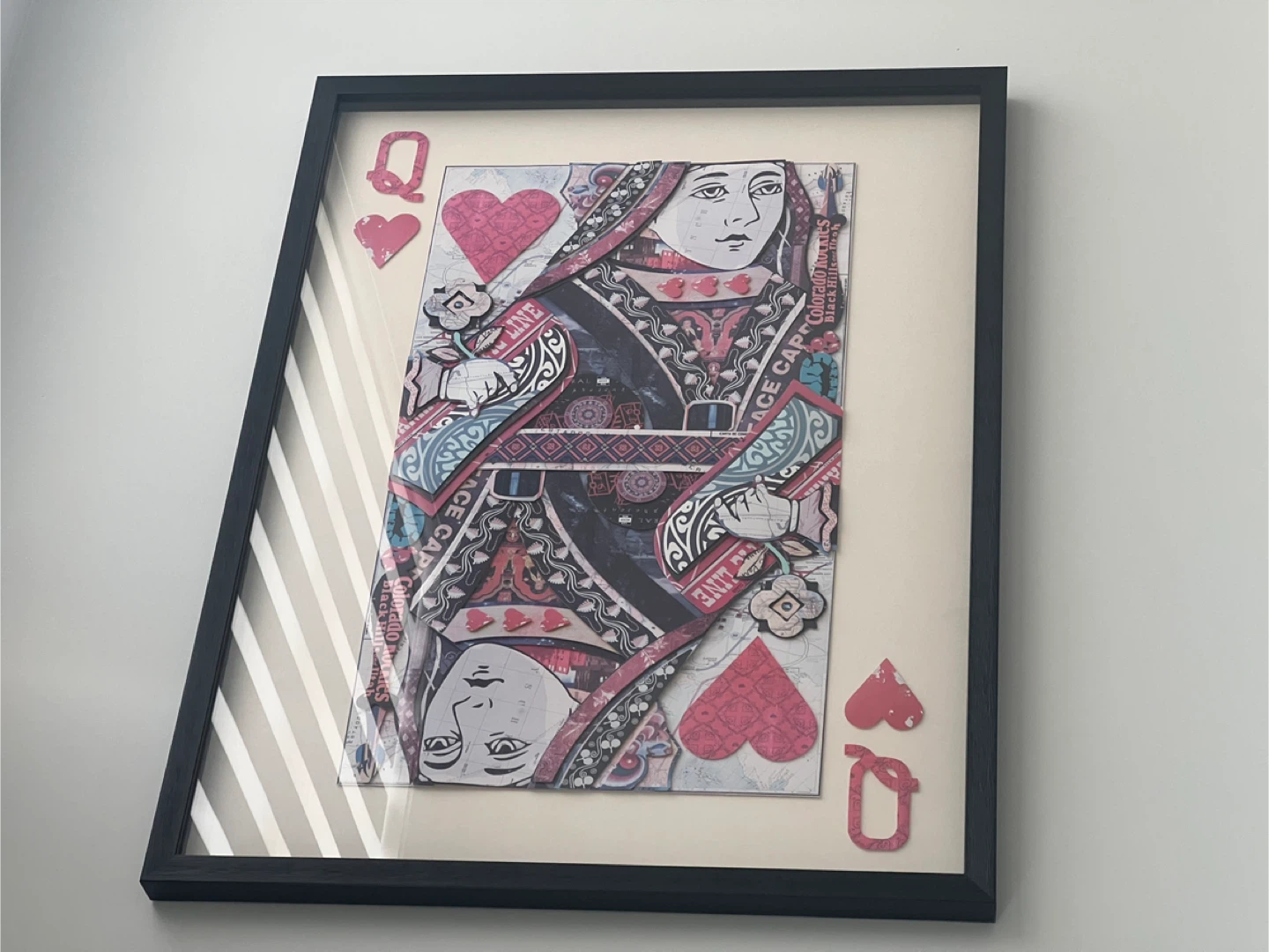 Wall Art Framed King & Queen Playing Card Paper Art - Set of 2 - photo 4