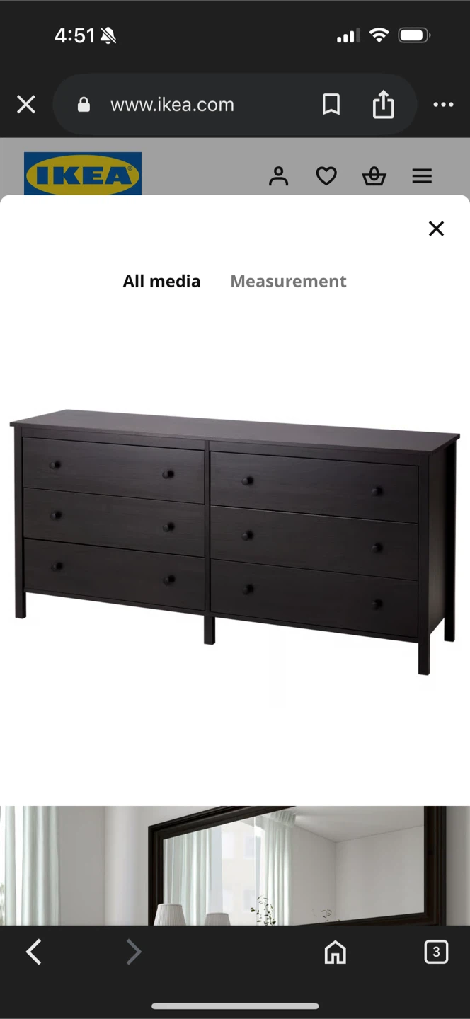 IKEA Hemnes Dresser - Black/Brown