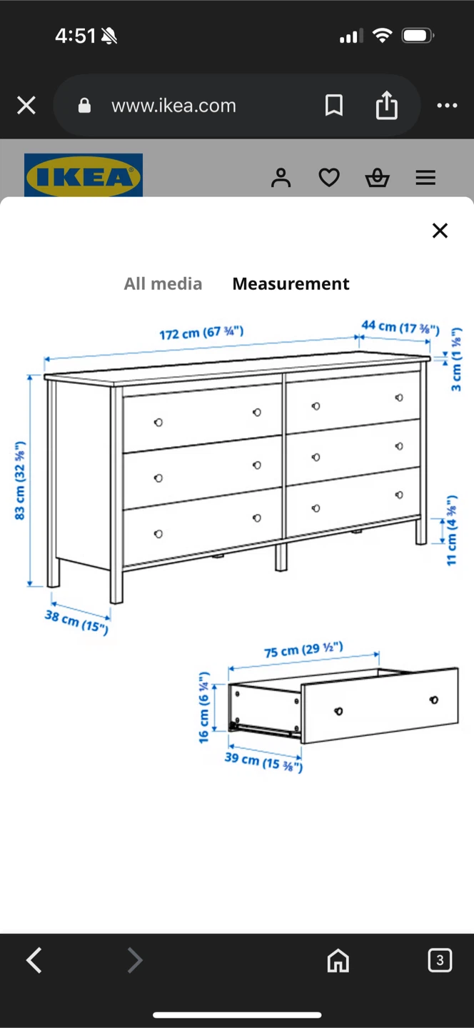 IKEA Hemnes Dresser - Black/Brown - photo 2