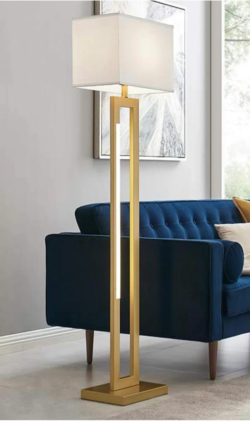 Modern Gold Metal Floor Lamp from the Darrello collection thumbnail