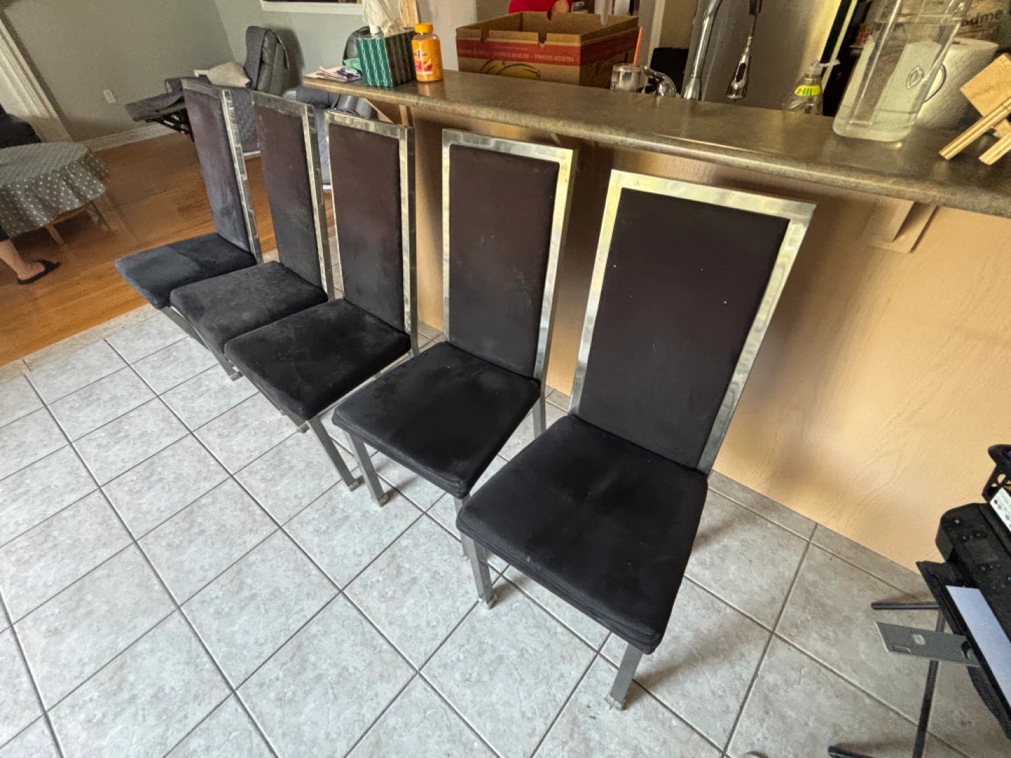 Set of 5 Black Dining Chairs - photo 3