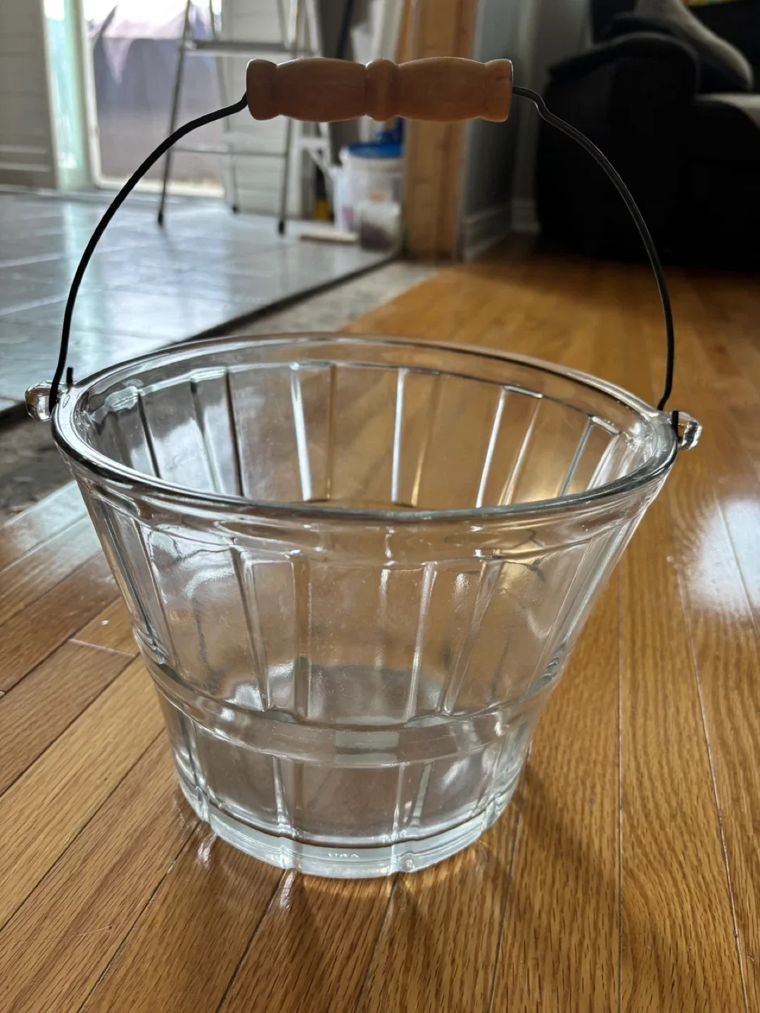 Glass Bucket with Wood Handle thumbnail