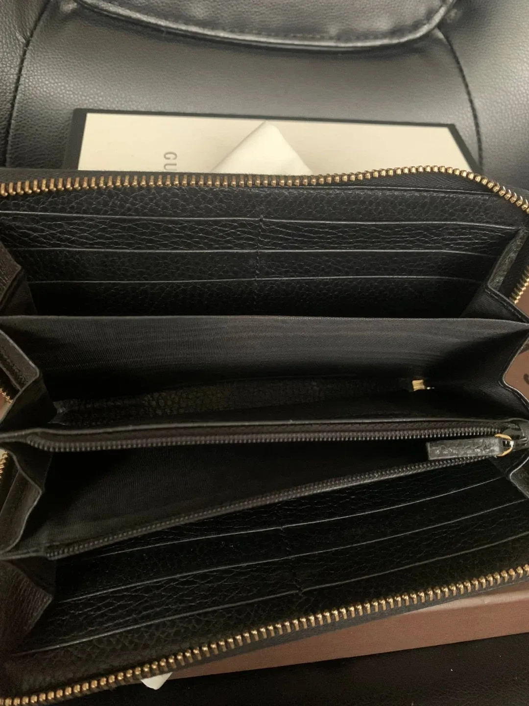 Gucci Black Leather Zip Around Wallet image indicator(7)